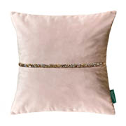 Подушка декоративна зі срібно-золотистими стразами Pagoti Diamond пастельно-рожева