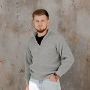 Светр чоловічий в'язаний на блискавці Art Knit сірий