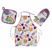 Набір кухонний фартух рукавиця прихватка Violet cherries Прованс