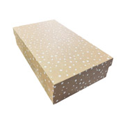 Коробка подарункова новорічна 494х280х115 мм Зірки білі