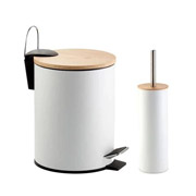 Набір для ванної відро та йорж Bamboo Fabrika FK-WB1106W білий