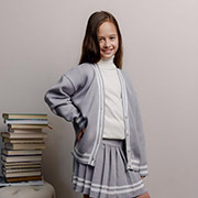 Кардиган для дівчинки Art Knit сірий зі смужками