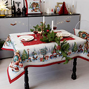 Скатертина новорічна гобеленова Різдвяне багаття Прованс