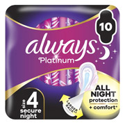 Прокладки гігієнічні 10 шт Always Platinum Secure Night Duo