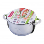 Каструля з кришкою 2.4л з нержавіючої сталі та порожнистими ручками Kamille 5772