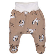 Ползунки 0306207збр интерлок Татошка коричневый с принтом