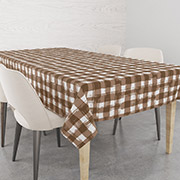 Скатертина бавовняна Клітинка Home Line коричневий