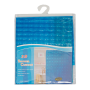 Шторка 3D для ванної кімнати 180х180 см Kornel блакитна