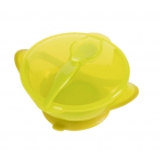 Тарілка на присоску з кришкою і ложкою Baby Team AKT-6002