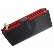 Жіночий шкіряний гаманець Visconti CD-23 Jade black-red