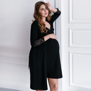 Халат для вагітних та годуючих мам Мамин Дім 25318 Чорний