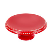 Блюдо для торта фарфорове 28 см Snowflake Lefard 824-004 червоне