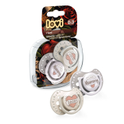 LOVI Пустушка силіконова динамічна 0-3 м-ців 2 шт. I love бежевий