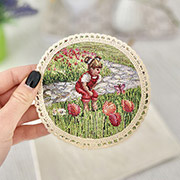 Серветка гобеленова кругла 10 см LiMaSo Round1178M-10D