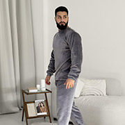 Чоловіча тепла піжама Теплик VEL030 джемпер і штани Cosy сіра