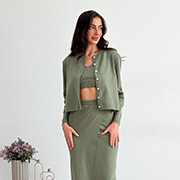 Кардиган в'язаний жіночий Kayla Art Knit хакі