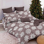 Комплект постільної білизни Snowfall Тепло зимових снів SoundSleep бязь мокко