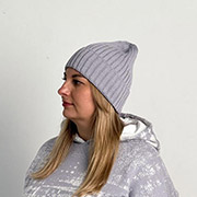 Шапка в'язана Cotton Art Knit сірий