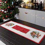 Доріжка гобеленова новорічна Різдвяне багаття Прованс