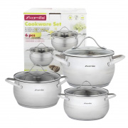 Набір каструль 6 предметів 2.1л, 3.7л, 6.1л Kamille 5911