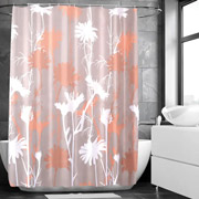 Штора тканевая для ванной комнаты с металлическими кольцами Fiori Rosso Woko