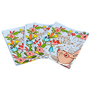 Набір із 3 кухонних вафельних рушників Великодній зайчик Руно блакитний