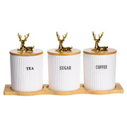 Набір банок для зберігання на підставці 3х400 мл Yiwu SCT-652