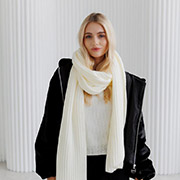 Шарф в'язаний Winter Mood Art Knit молочний