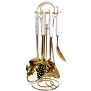 Набір кухонного приладдя на підставці 6 шт Yiwu HP-20-7 золото