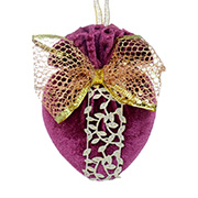 Елочная игрушка сердце с золотым бантом Бордовая феерия Lefard 085-114