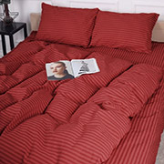 Постільна білизна 17-0608 Stripe Red бязь MirSon
