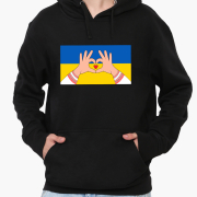 Худі чоловічий Люблю Україну MobiPrint 9225-3690 чорний
