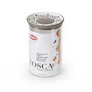 Пластикова кругла ємність для продуктів Tosca 1,2л Stefanplast 55450 біло-сіра