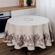 Скатертина кругла гобеленова Лавандовий садочок Прованс