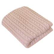 Плед в'язаний Прованс Soft коси Пудра 150