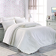 Покривало з наволочками Arya Evelina з мереживом Yağмур біле TR1006886