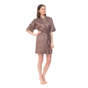 Халат жіночий короткий Nostra 00-0211 Сacao Active Сатин гладкофарбована