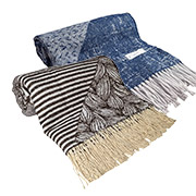 Набір із 2 бавовняних пледів Abstract SoundSleep шоколад-синій