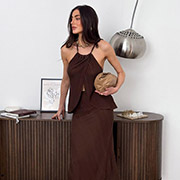 Спідниця міді Loren Art Knit шоколад