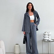 Штани Юджина бавовна-льон Art Knit графіт - Фото №2