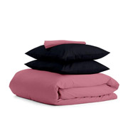 Комплект постільної білизни Cosas Сатин Пудра ЧернаяН