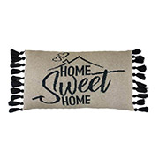 Подушка в'язана декоративна Home sweet home Прованс сіра