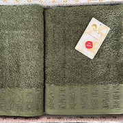 Набір махрових рушників жаккард Arya Sophia темно-зелений