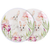Набір тарілок порцеляновий 2 предмети 20.5 см Кролик у квітах Lefard 924-798
