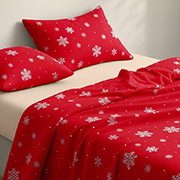Постільна білизна Snowflakes Cranberry CS5 фланель Cosas простирадло на гумці