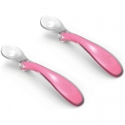 Набір силіконових ложечок для годування Nuvita Easy Eating 6м + рожевий NV8480Pink