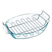 Форма овальна скляна з решіткою 39х27х9 см 4 л Irresistible Pyrex 412U000/8043