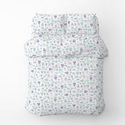 Постільна білизна для дитячого ліжечка Тедді фланель Home Line бузково-бірюзовий