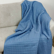 Плед в'язаний Коси Прованс волошковий