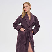 Халат жіночий довгий із шалевим коміром Nusa NS-3883 gulkurusu